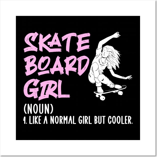 skateboard girl Wall Art by Jabinga